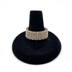 Sterling Silver Mesh Band Ring Size 9 1/2